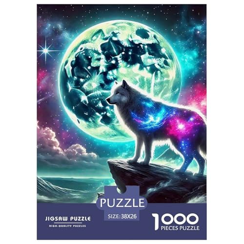 Sternenwolf Puzzles 1000 Teile in Bewährter Qualität Für Erwachsene Und Kinder Cooler Tierstil Herausforderndes Rätsel Geschenke Für Frauen Home Dekoration 38x26cm/1000pcs Sternenwolf Puzzles 1000 Teile in Bewährter Qualität Für Erwachsene Und Kinder Cooler Tierstil Herausforderndes Rätsel Geschenke Für Frauen Home Dekoration 38x26cm/1000pcs von QTIVARLEN