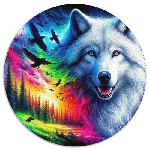 Sternenwolf Puzzles 1000 Teile in Bewährter Qualität Für Erwachsene Und Kinder Cooler Tierstil Herausforderndes Rätsel Geschenke Für Frauen Pädagogisches Spielzeug 1000pcs (67.5x67.5cm) von QTIVARLEN