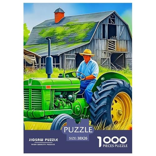 Tractor Puzzle 1000 Teilige Für Erwachsene Und Kinder Agricultural Vehicle Impossible Geschicklichkeitsspiel Klassische Geschenk Home Dekoration Clevere Rätsel 38x26cm/1000pcs von QTIVARLEN