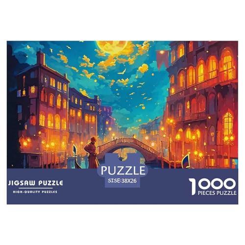 Venice Canals Puzzle 1000 Teile Für Erwachsene Und Kinder Canal Scenery Herausforderung Spiel Klassische Geschenk Wunderschönes Dekoration Clevere Rätsel 38x26cm/1000pcs von QTIVARLEN