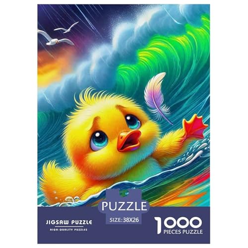 Yellow Duck Puzzle 1000 Teile Für Erwachsene Und Kinder Cute Duck Herausforderung Spiel Interaktives Spielzeug Wunderschönes Dekoration Clevere Rätsel 38x26cm/1000pcs von QTIVARLEN