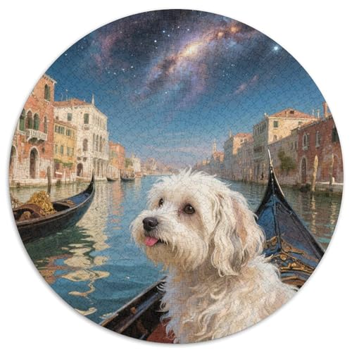 maltesisch Farbenfrohes Puzzle 1000 Teile Für Erwachsene Cute Haustier Hund Puzzles Geschenk Familie 1000pcs (67.5x67.5cm) von QTIVARLEN