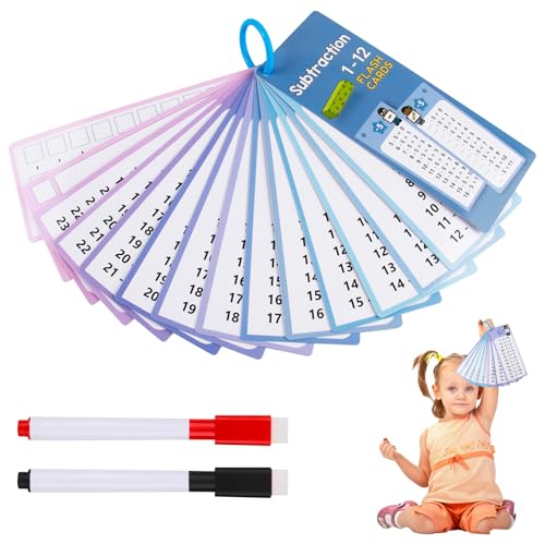 Subtraktionstabellen Lernkarten 0–12 Subtraktionsposter-Diagramm, 15 Stück, Mathematik-Lernkarten mit 2 trocken abwischbaren Markern für Kinder, Zuhause, Lernen, Addition, Subtraktion, Multiplikation Subtraktionstabellen Lernkarten 0–12 Subtraktionsposter-Diagramm, 15 Stück, Mathematik-Lernkarten mit 2 trocken abwischbaren Markern für Kinder, Zuhause, Lernen, Addition, Subtraktion, Multiplikation von QTMMC