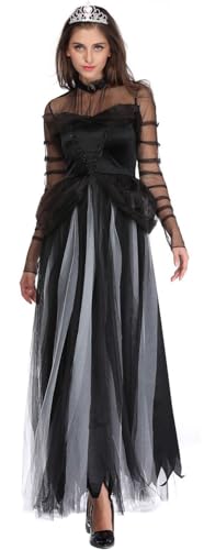 QTUN Halloween Hexenkostüm Damen Mittelalter Gothic Hexe Vampir Kostüm Renaissance Outfit Halloween Maskerade Karneval Cosplay Kleider mit Stirnband QTUN Halloween Hexenkostüm Damen Mittelalter Gothic Hexe Vampir Kostüm Renaissance Outfit Halloween Maskerade Karneval Cosplay Kleider mit Stirnband von QTUN