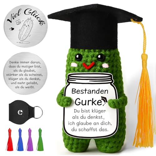 Bachelor Abitur 2025 Geschenke,Bestandene Prüfung Geschenk Glücksbringer Bestanden Viel Glück Prüfung,Bachelor Glücksbringer Master Abschluss Mutmacher Geschenk,Pocket Hug Wolle Potato Positive von QUANMAITONG