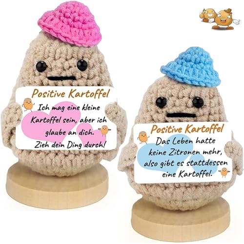 QUANMAITONG Glücksbringer Positive Kartoffel Pocket Hug Geschenk Für Frauen, Lustige Postive Potato Mutmacher Kinder Geschenk Glücksbringer Prüfung，Gute Besserung Geschenke Beste Freundin von QUANMAITONG