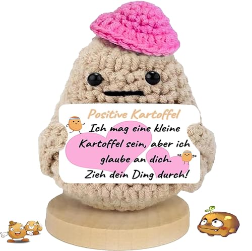 QUANMAITONG Glücksbringer Positive Kartoffel Pocket Hug Geschenk Für Frauen, Lustige Postive Potato Mutmacher Kinder Geschenk Glücksbringer Prüfung，Gute Besserung Geschenke Beste Freundin von QUANMAITONG