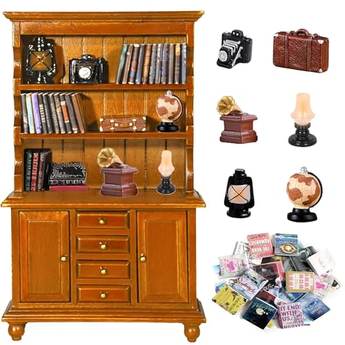 Wichtel Zubehör Weihnachten Miniatur Bücher Puppenhaus Zubehör Wichtelzubehör Miniatur Deko Weihnachten Mit Kamera Koffer Plattenspieler Öllampe Globus von QUANMAITONG