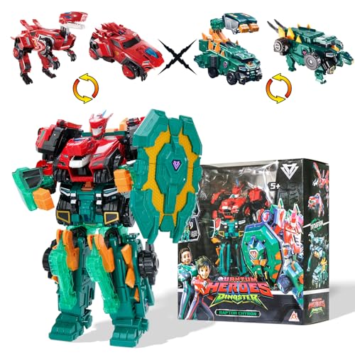 3 in 1 Transformable Roboter Raptor Chyron, 11,02 Zoll, Roboter Spielzeug für Kinder, Chariot, Dinosaurier und Transformable Spielzeug für Jungen und Mädchen 5 6 7 8 9 10 Jahre alt 3 in 1 Transformable Roboter Raptor Chyron, 11,02 Zoll, Roboter Spielzeug für Kinder, Chariot, Dinosaurier und Transformable Spielzeug für Jungen und Mädchen 5 6 7 8 9 10 Jahre alt von QUANTUM HEROES DINOSTER