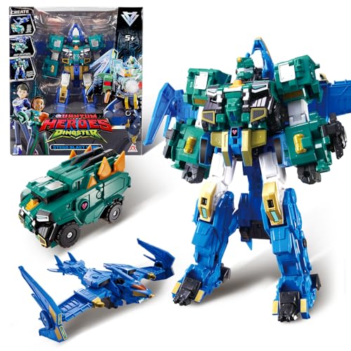 3 in 1 Transformable Roboter Stego Blast Wing, 11,81 Zoll, Roboter Spielzeug für Kinder, Chariot, Dinosaurier und Transformable Spielzeug für Jungen und Mädchen 5 6 7 8 9 10 Jahre alt 3 in 1 Transformable Roboter Stego Blast Wing, 11,81 Zoll, Roboter Spielzeug für Kinder, Chariot, Dinosaurier und Transformable Spielzeug für Jungen und Mädchen 5 6 7 8 9 10 Jahre alt von QUANTUM HEROES DINOSTER