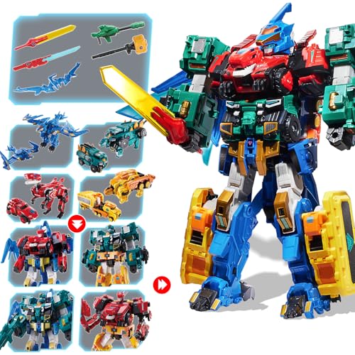 4 in 1 Transforming Robot Mega Robot Metatron, 16,14 Zoll, Kinder-Roboter-Spielzeug, Chariot und Roboter Transforming Spielzeug für Jungen und Mädchen 5 6 7 8 9 10 Jahre alt, Mehrfarbig von QUANTUM HEROES DINOSTER