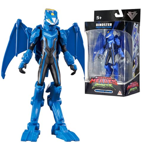 QUANTUM HEROES DINOSTER Action-Figur Dinosaurier Jay Min, 6 Zoll, Kinder Action-Figur Spielzeug für Jungen und Mädchen 5 6 7 8 9 10 Jahre, Blau von QUANTUM HEROES DINOSTER