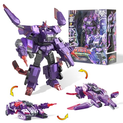 QUANTUM HEROES DINOSTER 3 in 1 Verwandlungsroboter Mosa Storm, 8,66 Zoll, Kinder Roboter Spielzeug, Chariot und Roboter Transformable Spielzeug für Jungen und Mädchen 5 6 7 8 9 10 Jahre, lila von QUANTUM HEROES DINOSTER