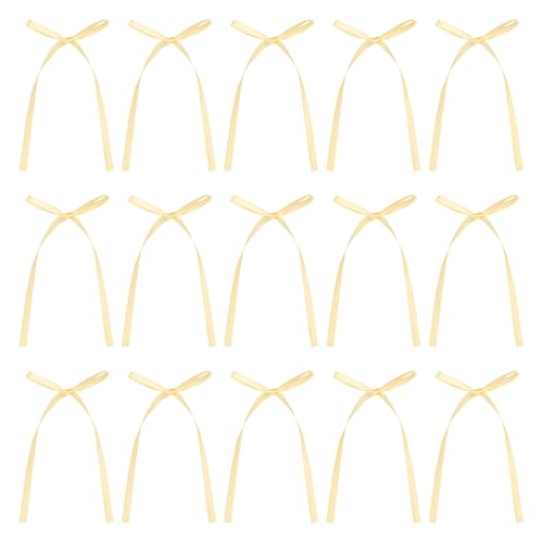 QUARKZMAN 20 Stück Schleifen Cupcake Deko 3x5.7 Zoll Satin Schleifen Schleifen Party Deko Für Kuchen Dessert Basteln DIY Dekoration Hochzeit Geburtstag Party Sommer von QUARKZMAN
