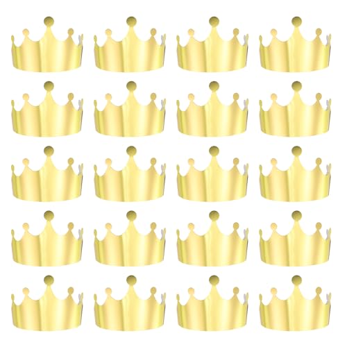 QUARKZMAN 24 Stück Papierkronen Goldfolie Geburtstagskronen Großhandel Glitzer Partyhüte für Geburtstagsfeierhüte Dekoration Kronen Partybedarf, Klassischer Punkte-Stil von QUARKZMAN