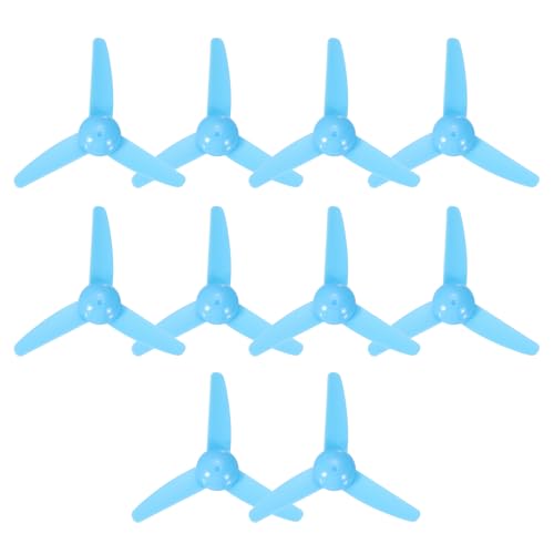 QUARKZMAN 2mm DC Motor Propeller, 80mm Lüfterförmiger 3-Blatt Kunststoff Propeller Für DIY Modellflugzeug Wissenschaftliche Bildung Spielzeug Motor RC Boot Mikro (Blau, 10 Stück) von QUARKZMAN