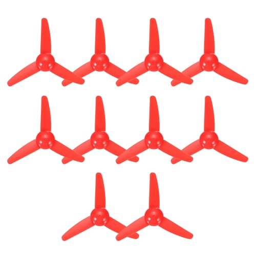 QUARKZMAN 2mm DC Motor Propeller, 80mm Lüfterförmiger 3-Blatt Propeller Aus Kunststoff Für DIY Wissenschaftliche Bildungsspielzeug Motor RC Boot Mikro (Rot, Packung Mit 10 Stück) von QUARKZMAN