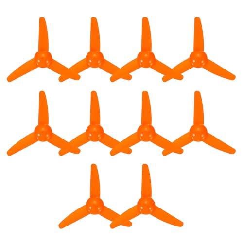 QUARKZMAN 2mm DC Motor Propeller, 80mm Lüfterform 3-Blatt Kunststoff Gerade Propeller Für DIY Wissenschaftliche Bildung Spielzeug Motor RC Boot Mikro (Orange Rot, Packung Von 10) von QUARKZMAN