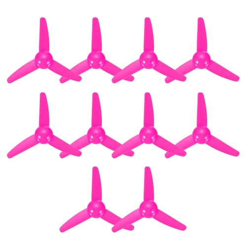 QUARKZMAN 2mm DC Motor Propeller, 80mm Lüfterform 3-Blatt Plastik Gerade Propeller Für DIY Modellflugzeug Wissenschaftliche Bildung Spielzeug Motor RC Boot Mikro (Rosenrot, Packung Von 10) von QUARKZMAN