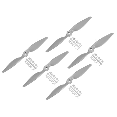 QUARKZMAN 5 Stück 10x5 Zoll Propeller RC Propeller 2-Flügelige Blades Grau mit Adapterringen für RC Flugzeug Flugzeug Prop Ersatz QUARKZMAN 5 Stück 10x5 Zoll Propeller RC Propeller 2-Flügelige Blades Grau mit Adapterringen für RC Flugzeug Flugzeug Prop Ersatz von QUARKZMAN