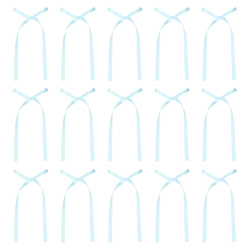 QUARKZMAN 50 Stück Schleifen Cupcake Deco 3x5.7 Zoll Satin Schleifen Schleifen Party Deko Für Kuchen Dessert Basteln DIY Dekoration Hochzeit Geburtstagsparty Hellblau QUARKZMAN 50 Stück Schleifen Cupcake Deco 3x5.7 Zoll Satin Schleifen Schleifen Party Deko Für Kuchen Dessert Basteln DIY Dekoration Hochzeit Geburtstagsparty Hellblau von QUARKZMAN
