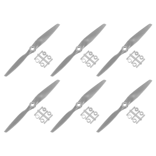 QUARKZMAN 6 Stück 6x4 Zoll Propeller RC Propeller 2-Flügelige Blätter Grau mit Adapterringen für RC Flugzeug Flugzeug Prop Ersatz QUARKZMAN 6 Stück 6x4 Zoll Propeller RC Propeller 2-Flügelige Blätter Grau mit Adapterringen für RC Flugzeug Flugzeug Prop Ersatz von QUARKZMAN