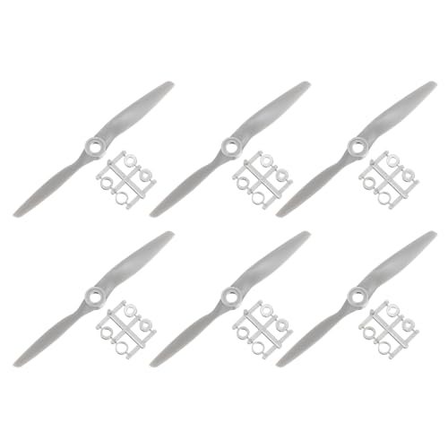 QUARKZMAN 6 Stück 8x4 Zoll Propeller RC Propeller 2-Flügelige Blätter Grau mit Adapterringen für RC Flugzeug Flugzeug Prop Ersatz QUARKZMAN 6 Stück 8x4 Zoll Propeller RC Propeller 2-Flügelige Blätter Grau mit Adapterringen für RC Flugzeug Flugzeug Prop Ersatz von QUARKZMAN