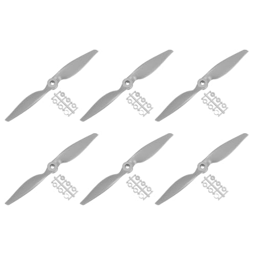 QUARKZMAN 6 Stück 9x6 Zoll Propeller RC Propeller 2-Flügelige Blätter Grau mit Adapterringen für RC Flugzeug Flugzeug Prop Ersatz QUARKZMAN 6 Stück 9x6 Zoll Propeller RC Propeller 2-Flügelige Blätter Grau mit Adapterringen für RC Flugzeug Flugzeug Prop Ersatz von QUARKZMAN