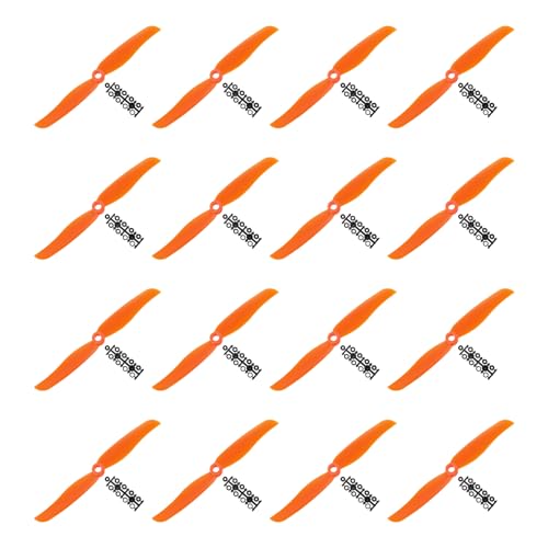 QUARKZMAN 6035 Luftschrauben 6x3.5 Prop 2-Flügelrad Starrflügler Orange Ersatz Stützen mit Adapter Ringe für Airplane RC Plane Paket von 16 von QUARKZMAN
