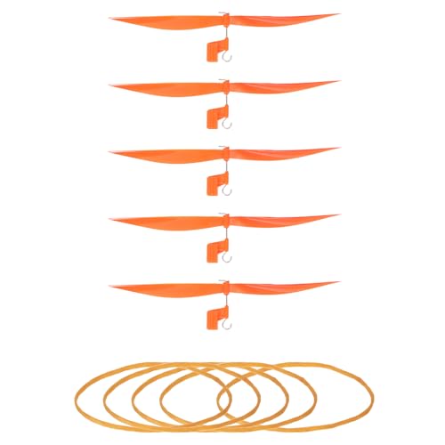 QUARKZMAN Kunststoffpropeller Propeller Propellerblätter Mit Gummibandhaken Hubschrauberset 7" Faltfest Für STEM-Aktivitäten Angetriebene Flugzeuge DIY-Wissenschaft (Orange, Packung Mit 5) von QUARKZMAN