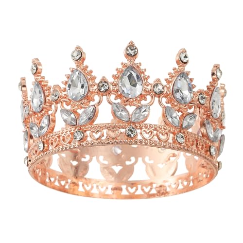 QUARKZMAN Mini Kronen Kuchenaufsätze, Legierung Königin Prinzessin Kleine Stirnreif Tiara Cupcake Herzförmig mit Kristall für Geburtstagstorte Dekor Hochzeitsfeier, Gold/Weiß QUARKZMAN Mini Kronen Kuchenaufsätze, Legierung Königin Prinzessin Kleine Stirnreif Tiara Cupcake Herzförmig mit Kristall für Geburtstagstorte Dekor Hochzeitsfeier, Gold/Weiß von QUARKZMAN