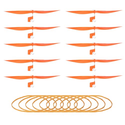 QUARKZMAN Plastikpropeller, Propellerblätter Mit Gummibandhaken Helikopter-Bausatz 7" Faltfest Für STEM-Aktivitäten Antriebsflugzeuge DIY-Wissenschaft (Orange, Packung Mit 10) von QUARKZMAN