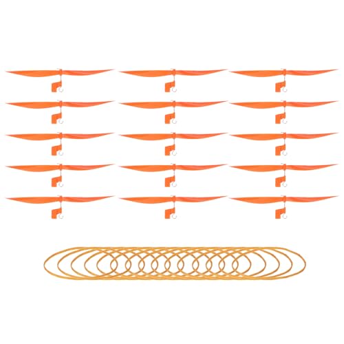 QUARKZMAN Plastikpropeller, Propellerblätter Mit Gummibandhaken Helikopter-Kit 7" Faltfest Für STEM-Aktivitäten Antriebsflugzeuge DIY-Wissenschaft (Orange, Packung Mit 15) von QUARKZMAN