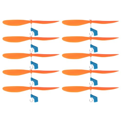 QUARKZMAN Plastikpropeller, Propellerblätter Mit Haken Helikopter-Kit 5" Faltfest Für STEM-Aktivitäten Betriebene Flugzeuge DIY-Wissenschaft (Orange, Packung Von 10) von QUARKZMAN