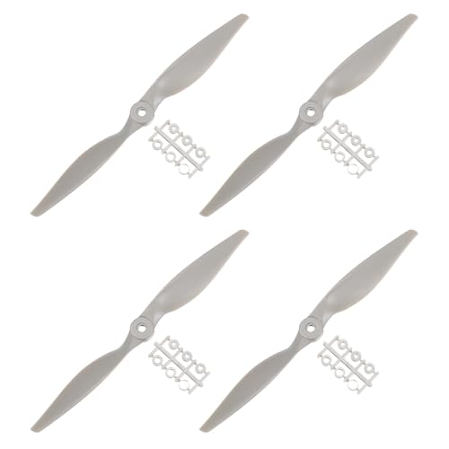 QUARKZMAN RC Luftschrauben 2 Schaufelblätter Stützen 11x5.5" Grau mit Adapter Ringe für Elektrisch Flugzeug Luftfahrzeug Pack von 4 von QUARKZMAN