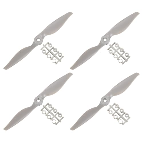 QUARKZMAN RC Luftschrauben 2 Schaufelblätter Stützen 7x5 Grau mit Adapter Ringe für Elektrisch Flugzeug Luftfahrzeug Pack von 4 von QUARKZMAN