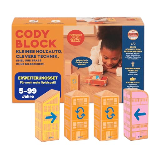 QUBS | Mach's Nochmal Erweiterungsset | Spielend leicht Programmieren für Kinder mit Cody | Lass Befehle einfach wiederholen mit den Wiederholen Blöcken für Jungen und Mädchen (Ohne Auto) von QUBS