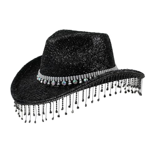 QUEENYARD Blingbling Kristall Cowboyhüte Quasten für Junggesellinnenabschied Cowboyhüte Hut für Schauspielerin Schauspielerin QUEENYARD Blingbling Kristall Cowboyhüte Quasten für Junggesellinnenabschied Cowboyhüte Hut für Schauspielerin Schauspielerin von QUEENYARD