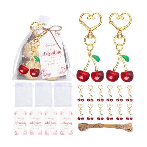 QUEENYARD Kirschenkette, stabile Legierung, Kirschen, Schlüsselanhänger, Party-Souvenirs, Kinder, sichere Schlüsselanhänger, Familiengeschenke für Veranstaltungen, Reisen, Heimdekoration von QUEENYARD