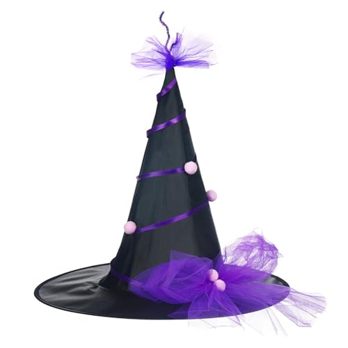 QUEENYARD Spitz zulaufender Hexenhut für Kinder, Halloween, Party, Kürbis, Hexenhut für Karneval, Cosplay, Dekorationen QUEENYARD Spitz zulaufender Hexenhut für Kinder, Halloween, Party, Kürbis, Hexenhut für Karneval, Cosplay, Dekorationen von QUEENYARD