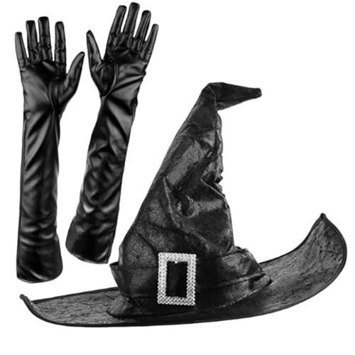 QUEENYARD Uni Halloween Twists Zauberer Hexenhut mit langem Handschuh Twists Zauberer Hut Frauen Cosplay Hexe Festivals Party Werkzeug QUEENYARD Uni Halloween Twists Zauberer Hexenhut mit langem Handschuh Twists Zauberer Hut Frauen Cosplay Hexe Festivals Party Werkzeug von QUEENYARD