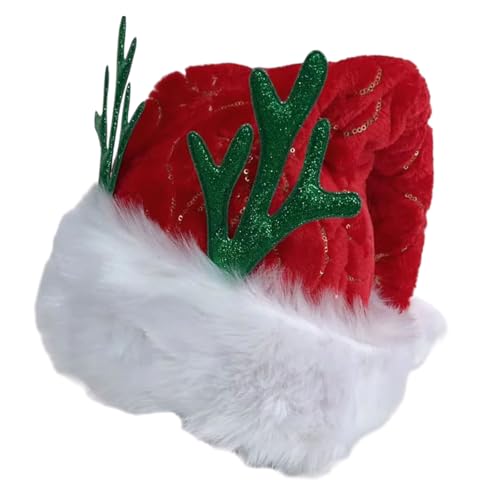 QUEENYARD Weihnachtliche Kopfbedeckung, dicker Plüsch für die Feiertage, Geweih-Outfits für Cosplay, Weihnachtsmannmütze QUEENYARD Weihnachtliche Kopfbedeckung, dicker Plüsch für die Feiertage, Geweih-Outfits für Cosplay, Weihnachtsmannmütze von QUEENYARD