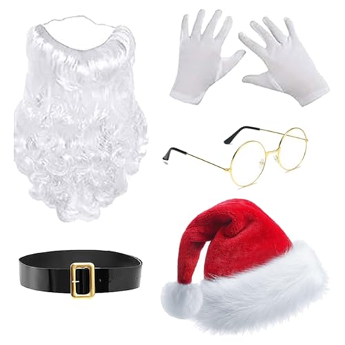 QUEENYARD Weihnachtsmannanzug, Weihnachtsmannmütze, Bart und Brille, Handschuhe, Set, Foto-Requisiten, Weihnachtsfeier, Coaplay, Weihnachtsmann, Rollenspiel QUEENYARD Weihnachtsmannanzug, Weihnachtsmannmütze, Bart und Brille, Handschuhe, Set, Foto-Requisiten, Weihnachtsfeier, Coaplay, Weihnachtsmann, Rollenspiel von QUEENYARD