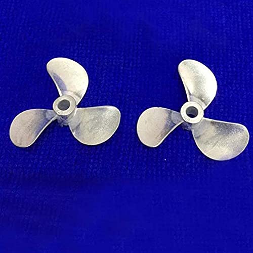 QUENPE 1 Paar 3-Blatt-Propeller, 4 mm Wellenloch, Paddel vorwärts und rückwärts, for RC-Bootssimulation, Segelschiff, D28/D32 mm, Zinklegierung Modellschiffpropeller (Color : 1pair 28x4mm) von QUENPE