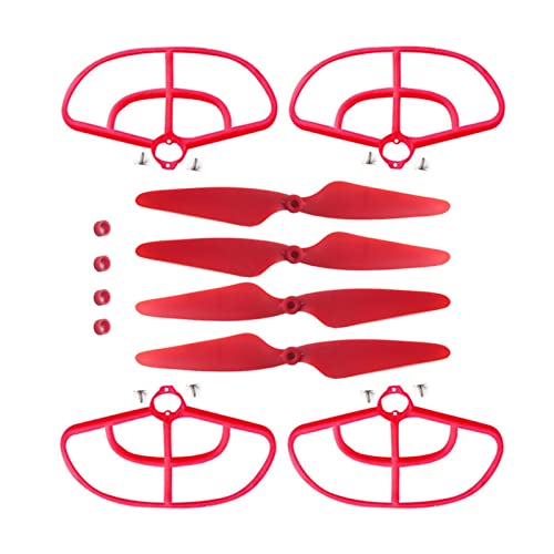 QUENPE 4 Propellerschutzring rot, for MJX B2C B2W RC Quadcopter Spielzeugmodell UAV Teile Flugzeugteile Drohnenklingen von QUENPE