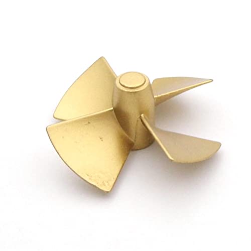 QUENPE RC Boot Metall Propeller 4-Blatt M4 30-50mm Unterwasserpropeller, for RC Boat Scale Tug Fishing Marine Bootsmodell Modellschiffpropeller (Color : 1PC D35mm Left Hand) von QUENPE