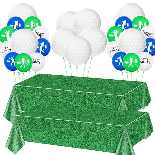 29 Stück Golf Party Dekorationen, umfasst Golf Luftballons, Golf Luftballons, Gras Tischdecken für Golf Themed Party Dekorationen, Golf Geburtstag Party Zubehör für Männer, Golfer, Par-Tee Dekor von QUERICKY