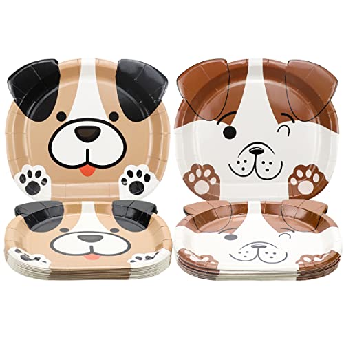 QUERICKY Essteller in Hundeform für Geburtstag, Babyparty, Welpen-Mottoparty-Zubehör, Einweggeschirr (40 ct) von QUERICKY