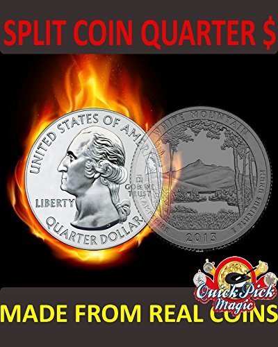 MAGIC QUARTER Dollar SPLIT Münze/US 25 CENT Split Münze Magic/Münze Durch Bag MAGIC QUARTER Dollar SPLIT Münze/US 25 CENT Split Münze Magic/Münze Durch Bag von QUICK PICK MAGIC