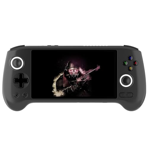 RG556 Retro-Handheld-Spielkonsole, 13,9 cm Touchscreen, Unisoc T820, Android 13 OS, 8 GB, LPDDR4X, integrierte 128 G-Karte, WLAN, Videospiel-Player (schwarz) von QUJUSO